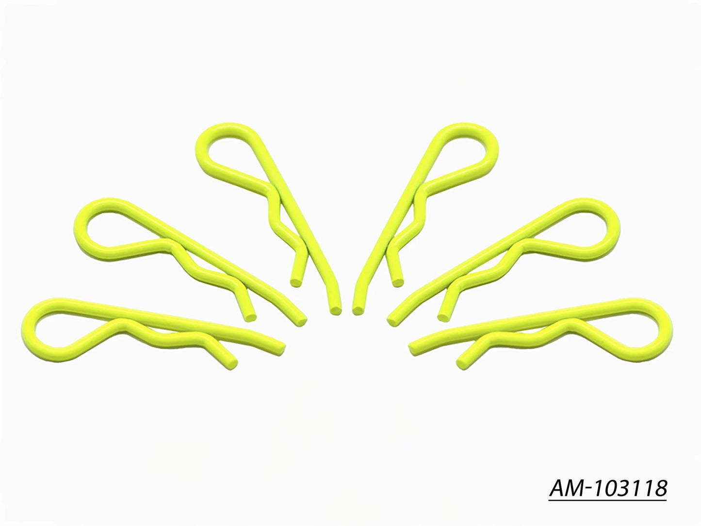 Body Clip 1/8 - Fluorescent Yellow (6) (AM-103118)