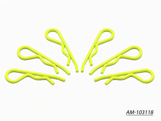 Body Clip 1/8 - Fluorescent Yellow  (6) (AM-103118)