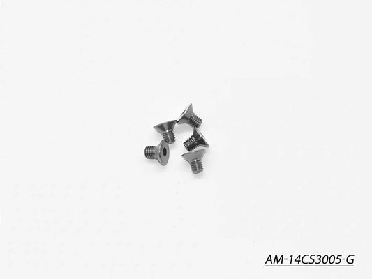 Alu Screw Allen Countersunk M3X5 Gray (7075) (5) (AM-14CS3005-G)