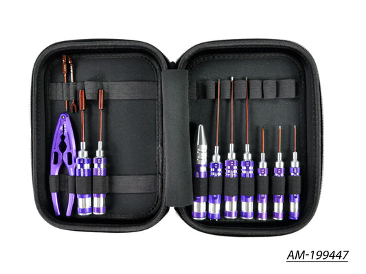 AM Toolset For 1/10 Offroad (12Pcs) With Tools Bag (AM-199447)