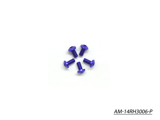 Alu Screw Allen Roundhead M3X6 Purple (7075) (5)(AM-14RH3006-P)