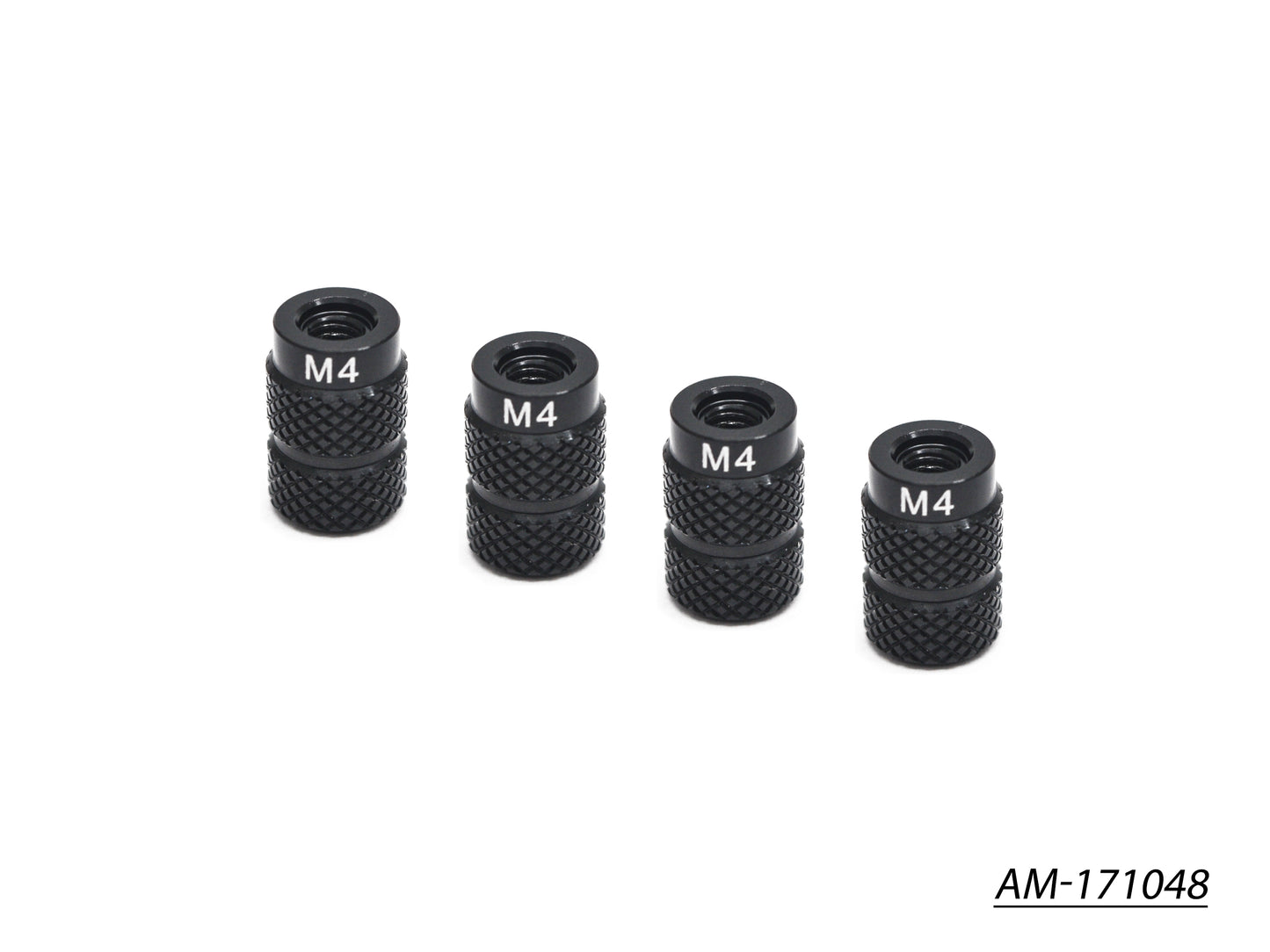 4MM Alu Nut For 1/10 Set-Up System Black Golden (4) (AM-171048)