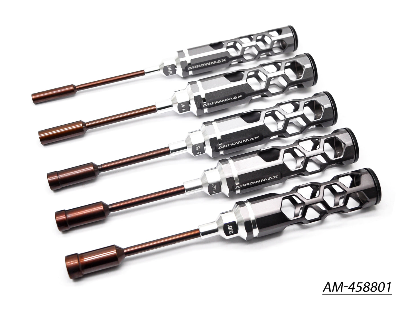 Nut Driver Set 3/16, 1/4 ,5/16, 11/32 & 3/8 X 100MM - 5-Teilig.  Honeycomb (AM-458801)