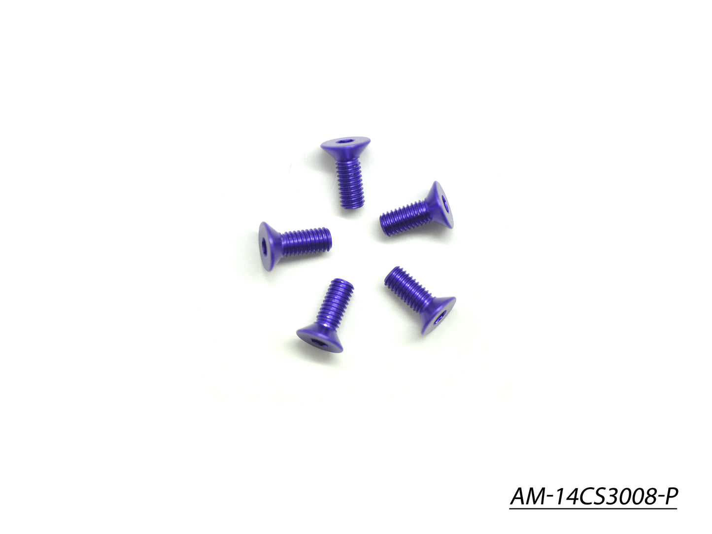 Alu Screw Allen Countersunk M3X8 Purple (7075) (5)(AM-14CS3008-P)