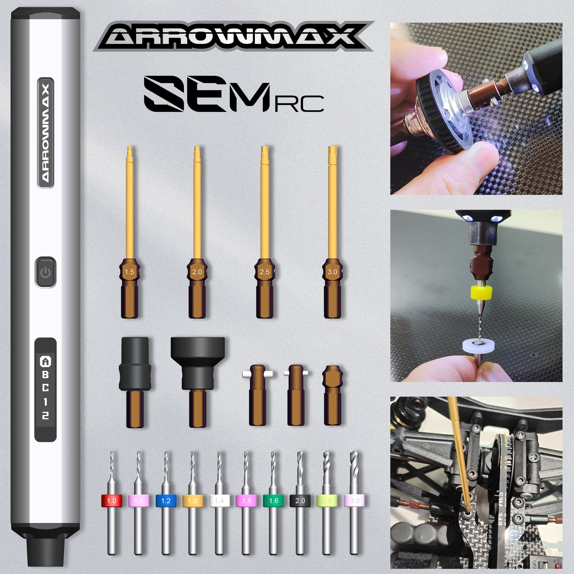 SEM RC Diff Checker & Electric Screwdriver 10 kgf.cm Space Gray/Black ...