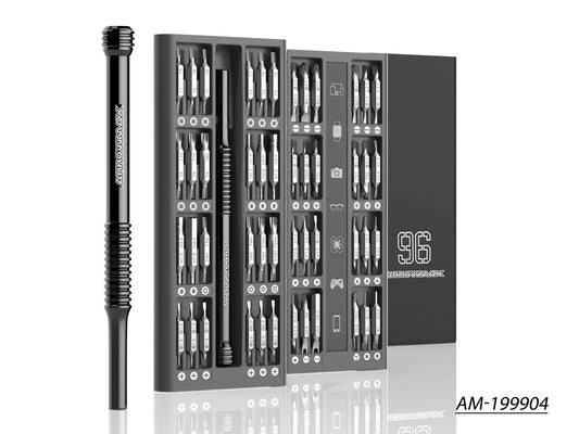 AM Premium Precision Screwdriver Set With Alu Case (96 in 1) Black AM-199904