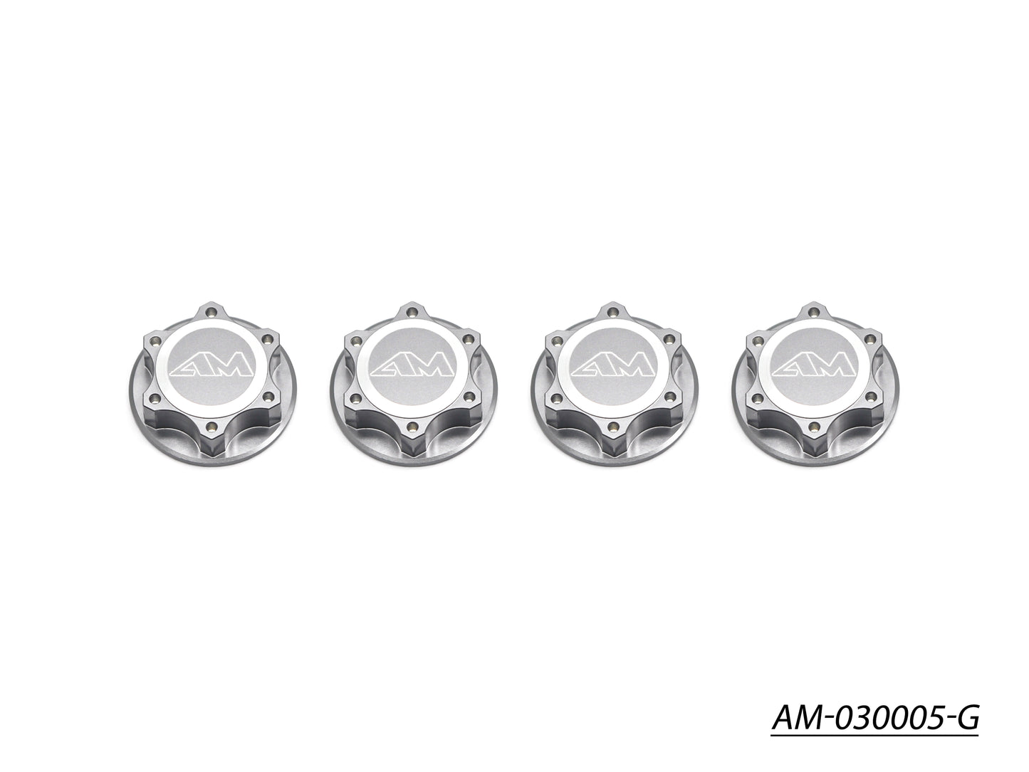 Alu 1/8Th Wheel Nuts Closed End / Lightweight (Gray) (4) (AM-030005-G)