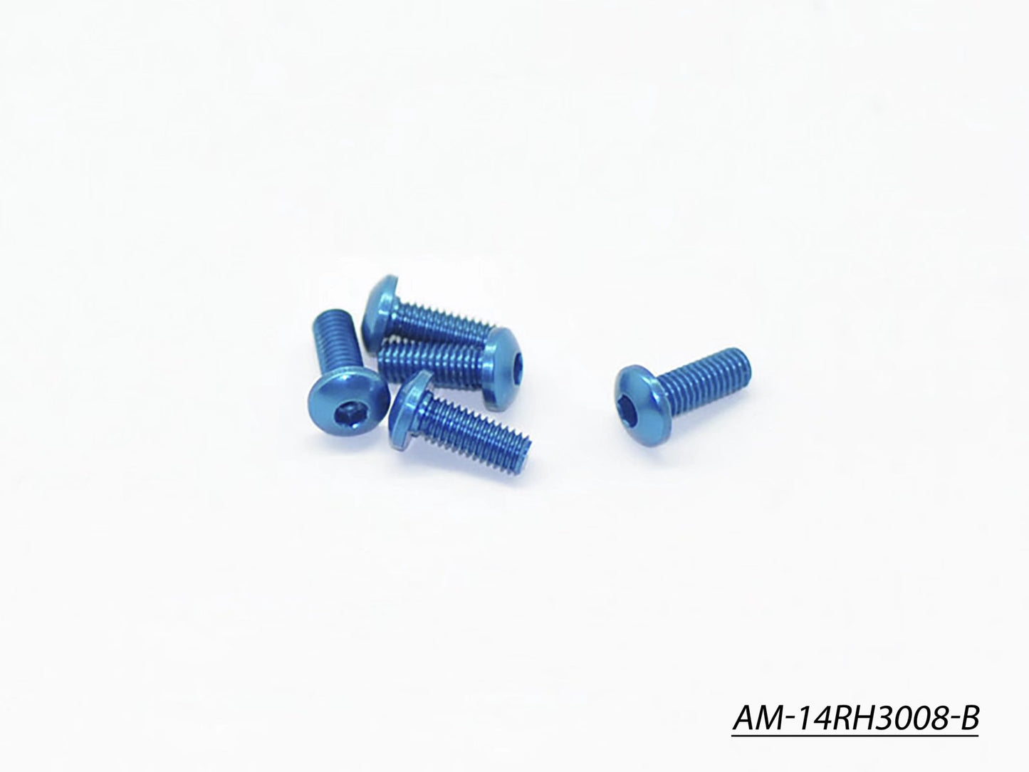 Alu Screw Allen Roundhead M3X8 Blue (7075) (5)  (AM-14RH3008-B)