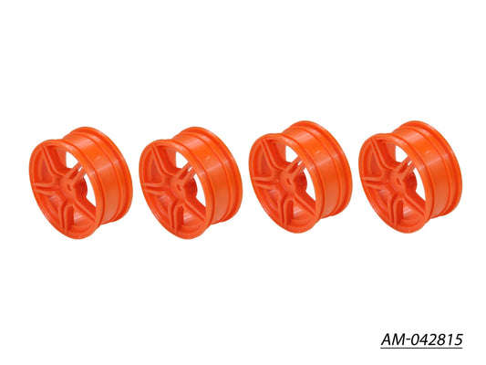 1/10 TC 5 Spoke Split Rims +0MM Offset Orange (4) AM-042815