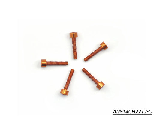 Alu Screw Allen Cilinder Head M2.2X12 Orange (7075) (5)  (AM-14CH2212-O)