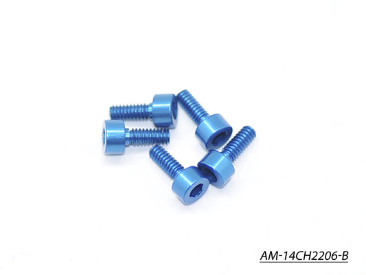 Alu Screw Allen Cilinder Head M2.2X6 Blue (7075) (5)  (AM-14CH2206-B)