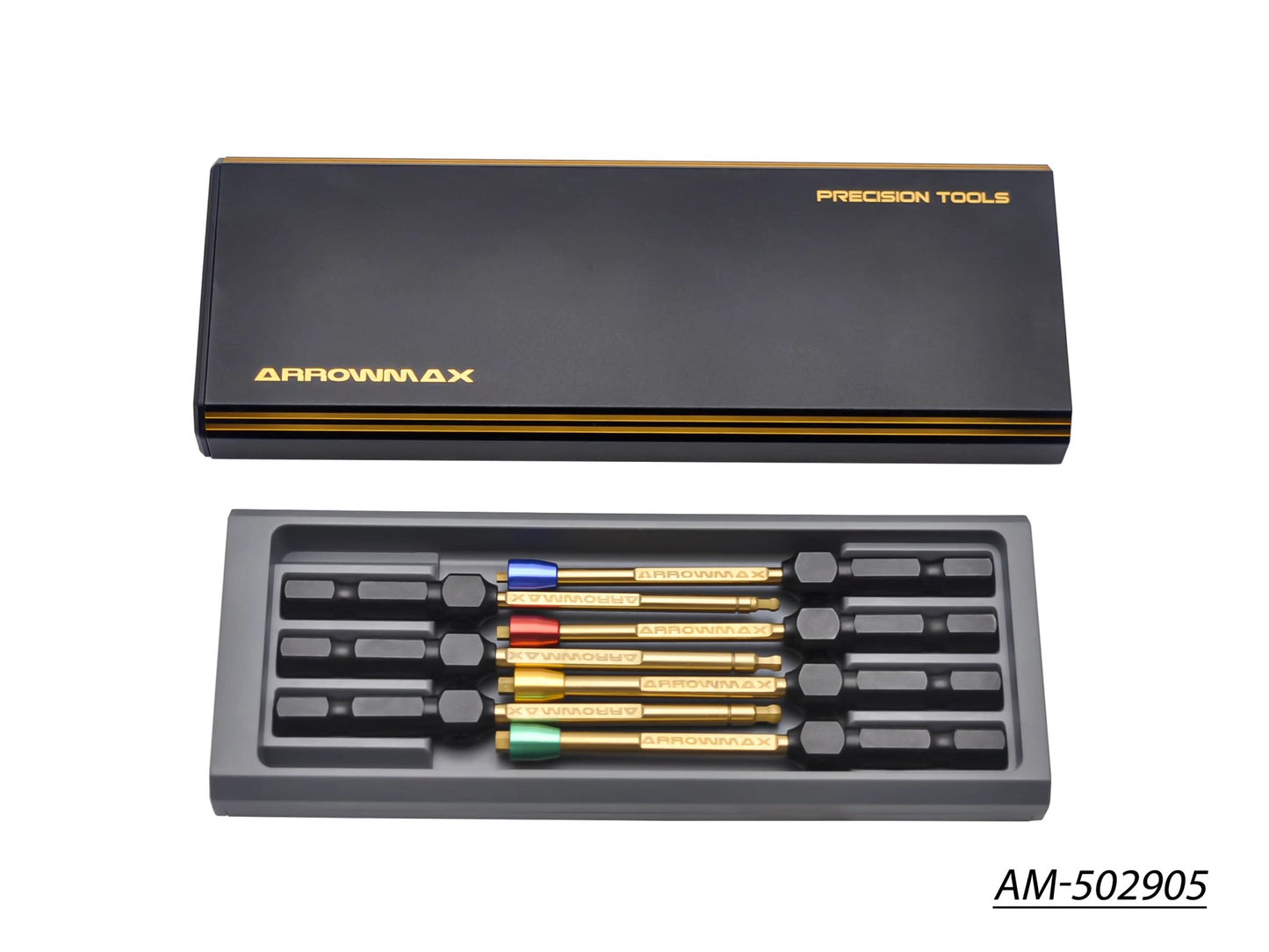 AM Power Tool Tip Set 7 Pieces With Alu Case Black Golden (AM-502905)