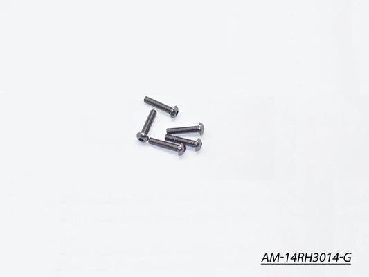 Alu Screw Allen Roundhead M3X14 Gray (7075) (5) (AM-14RH3014-G)