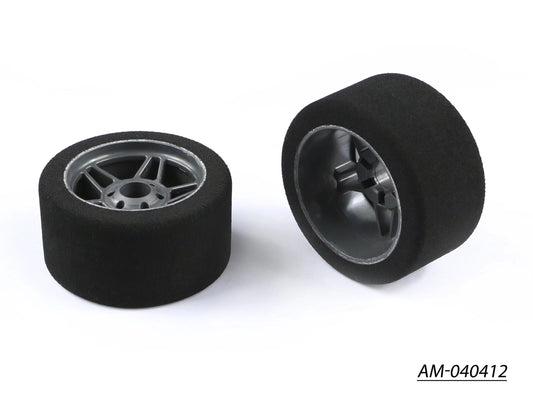 1/8 Foam Tyre Rim 37MM Front 32 Shore Carbon (2) Italy (AM-040412)
