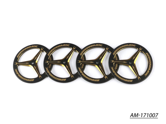 Alu Set-Up Wheel For Rubber Tires  Black Golden (4) (AM-171007)