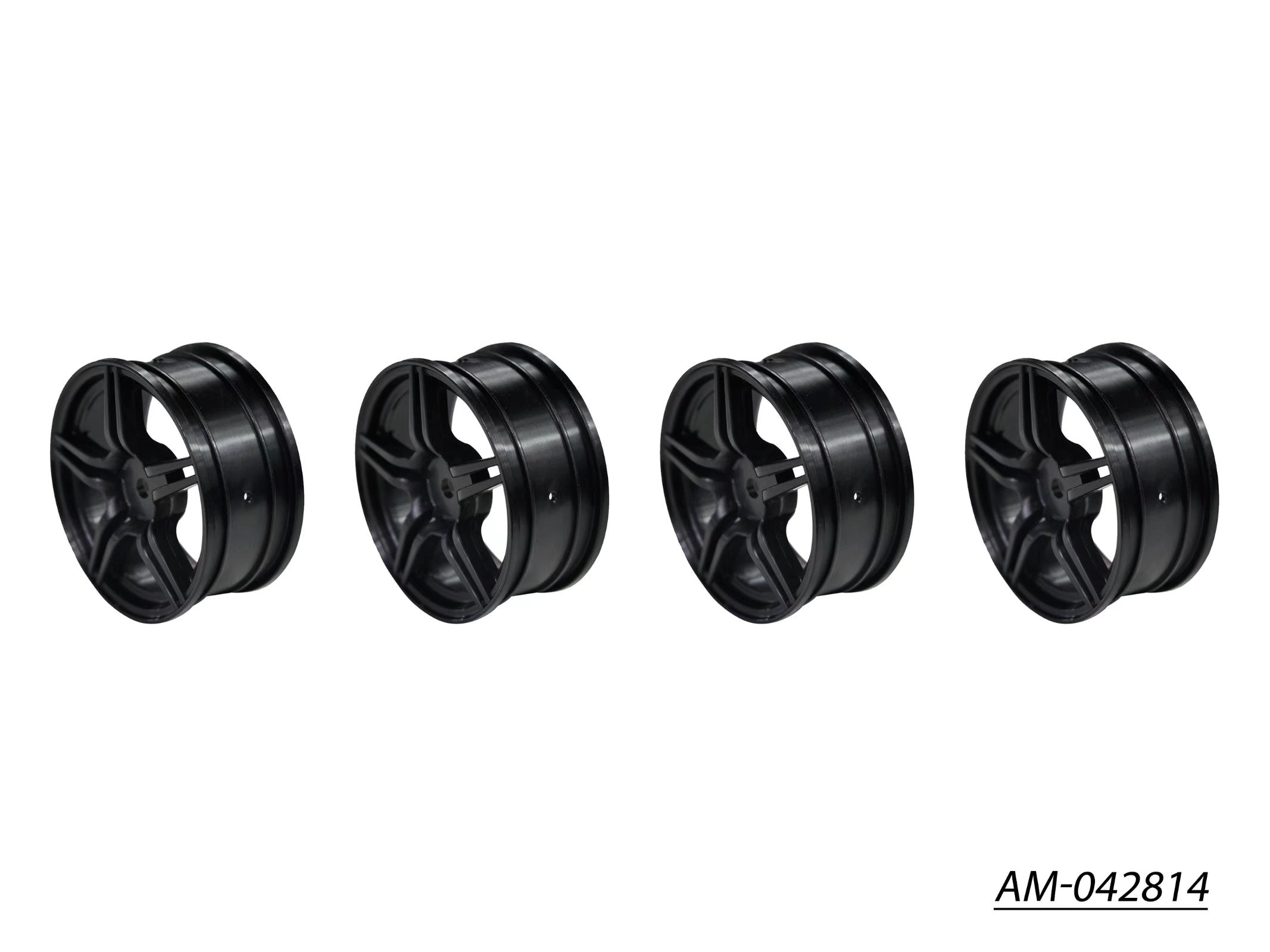 1/10 TC 5 Spoke Split Rims +0MM Offset Black (4) (AM-042814) – am ...