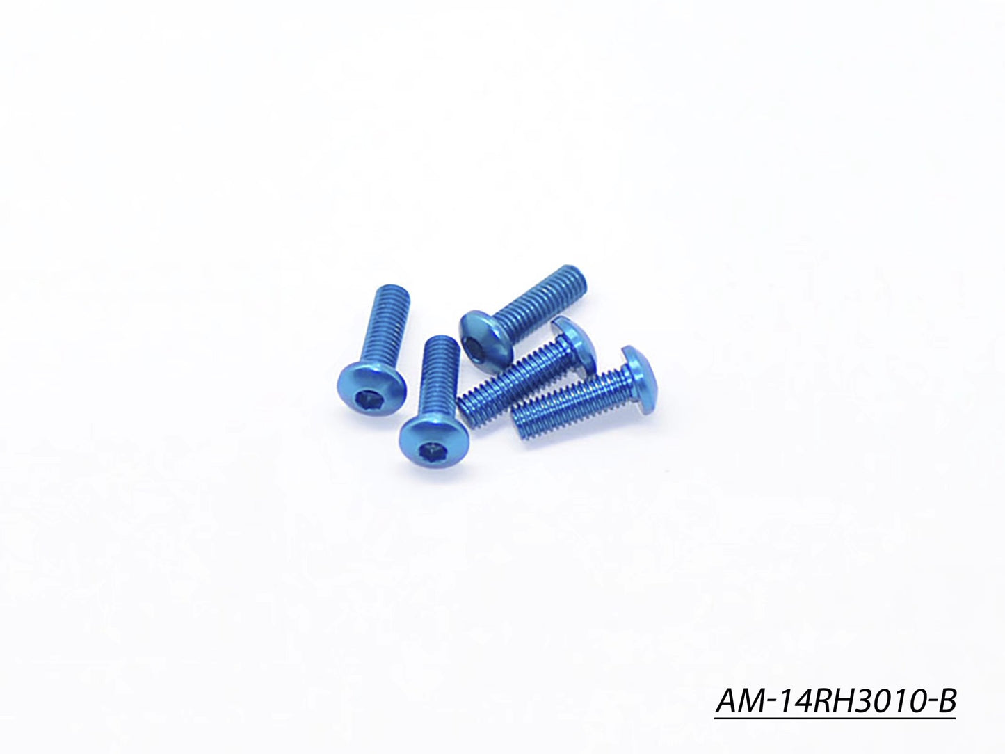 Alu Screw Allen Roundhead M3X10 Blue (7075) (5) (AM-14RH3010-B)