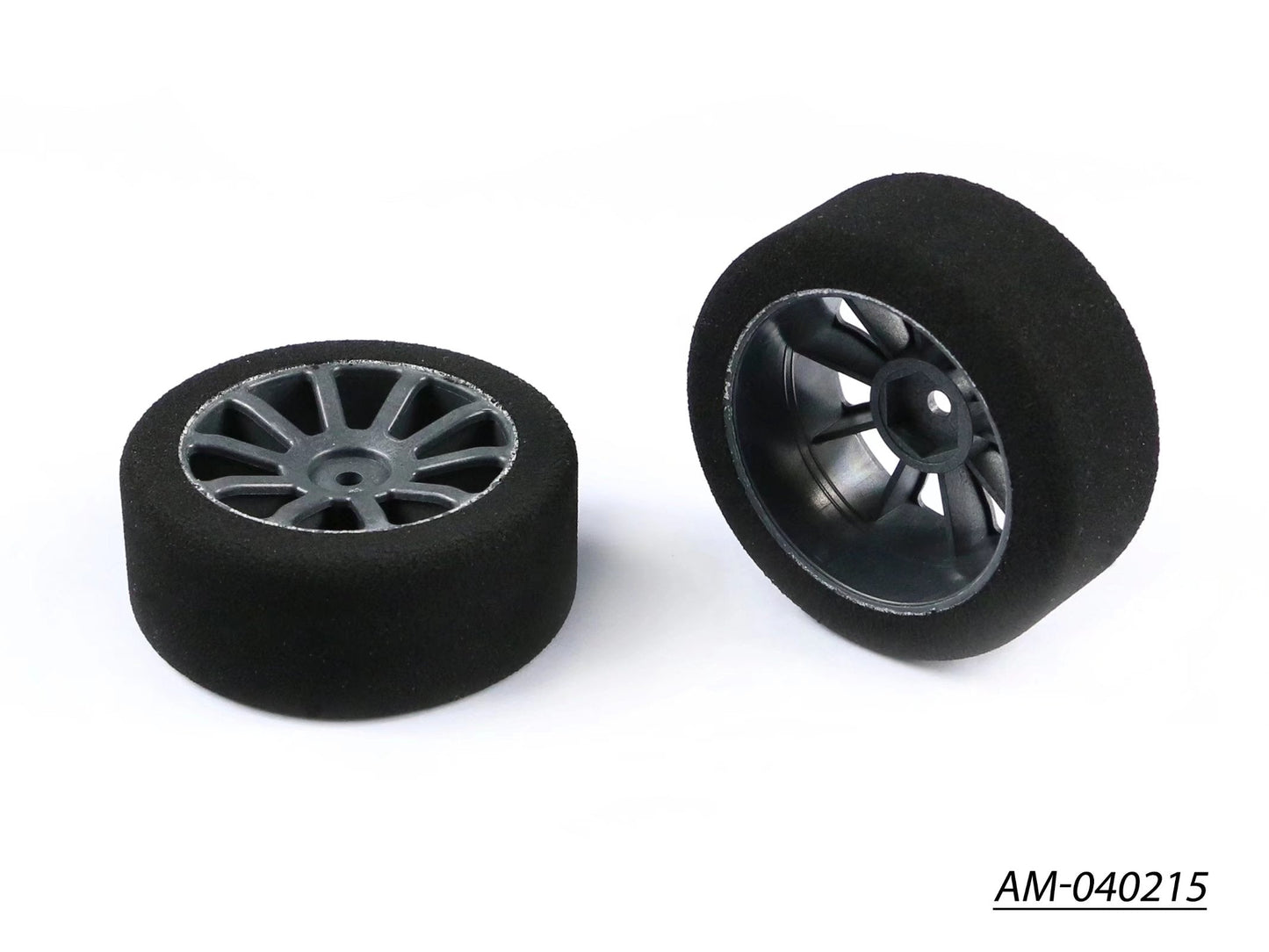 1/10 Foam Tyre Rim 26MM Front 40 Shore Carbon (2) Italy AM-040215