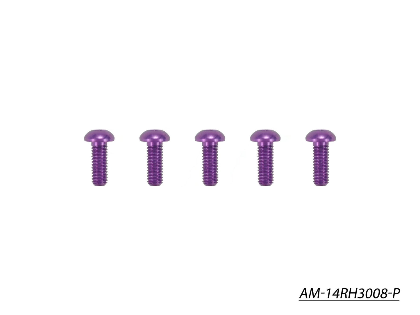 Alu Screw Allen Roundhead M3X8 Purple (7075) (5)