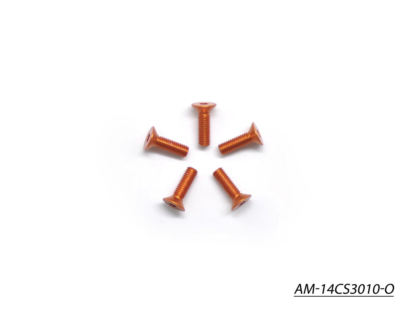 Alu Screw Allen Countersunk M3X10 Orange (7075) (5) (AM-14CS3010-O)