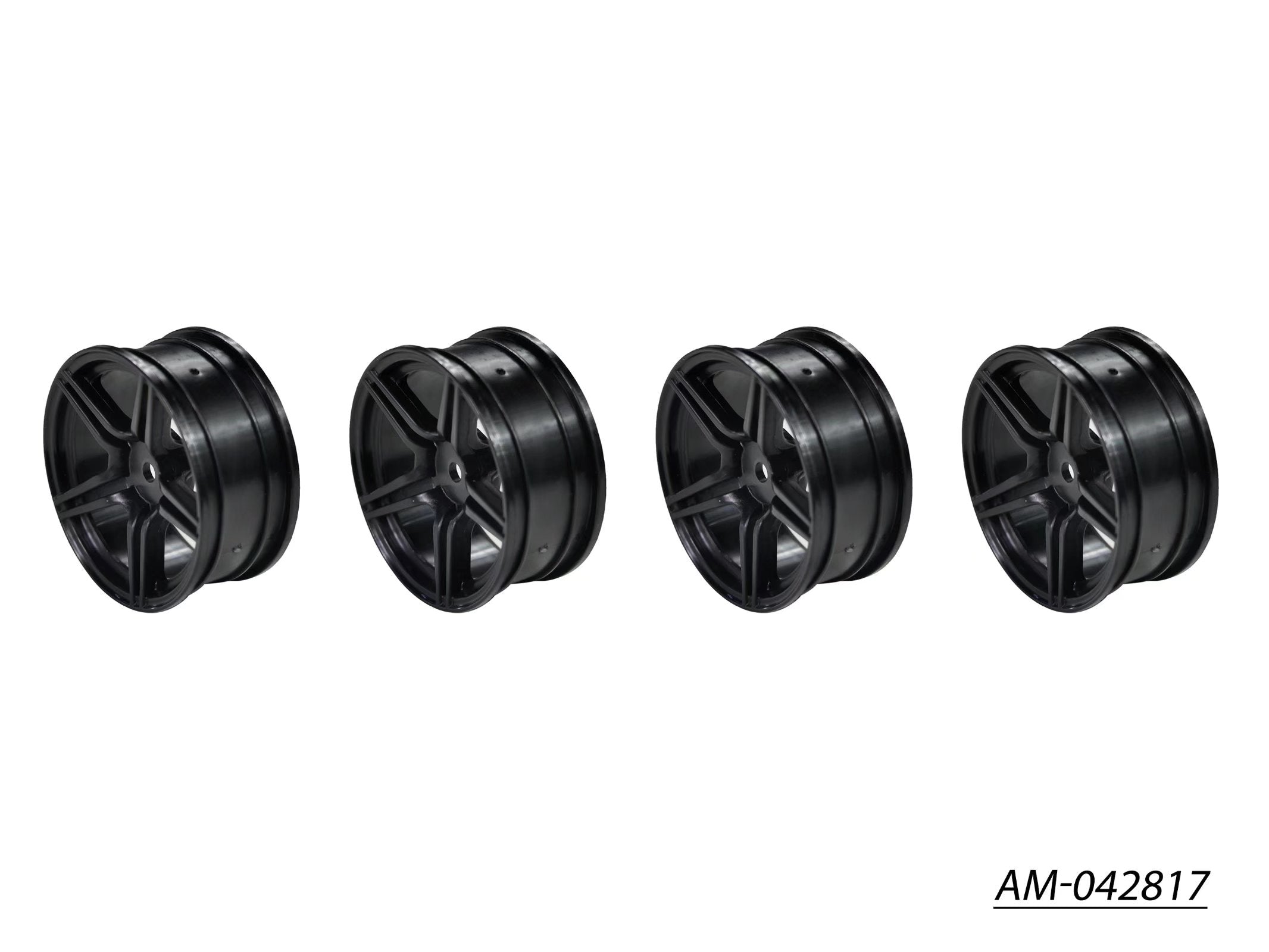 1/10 TC 5 Spoke Split Rims +3MM Offset Black (4) (AM-042817) – am ...