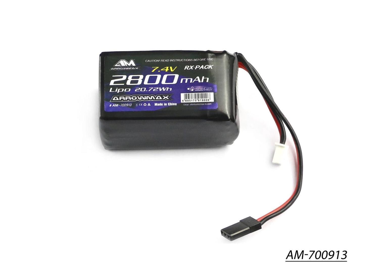 AM Lipo 2800mAh 2S TX/RX 7.4V Hump Pack (AM-700913)
