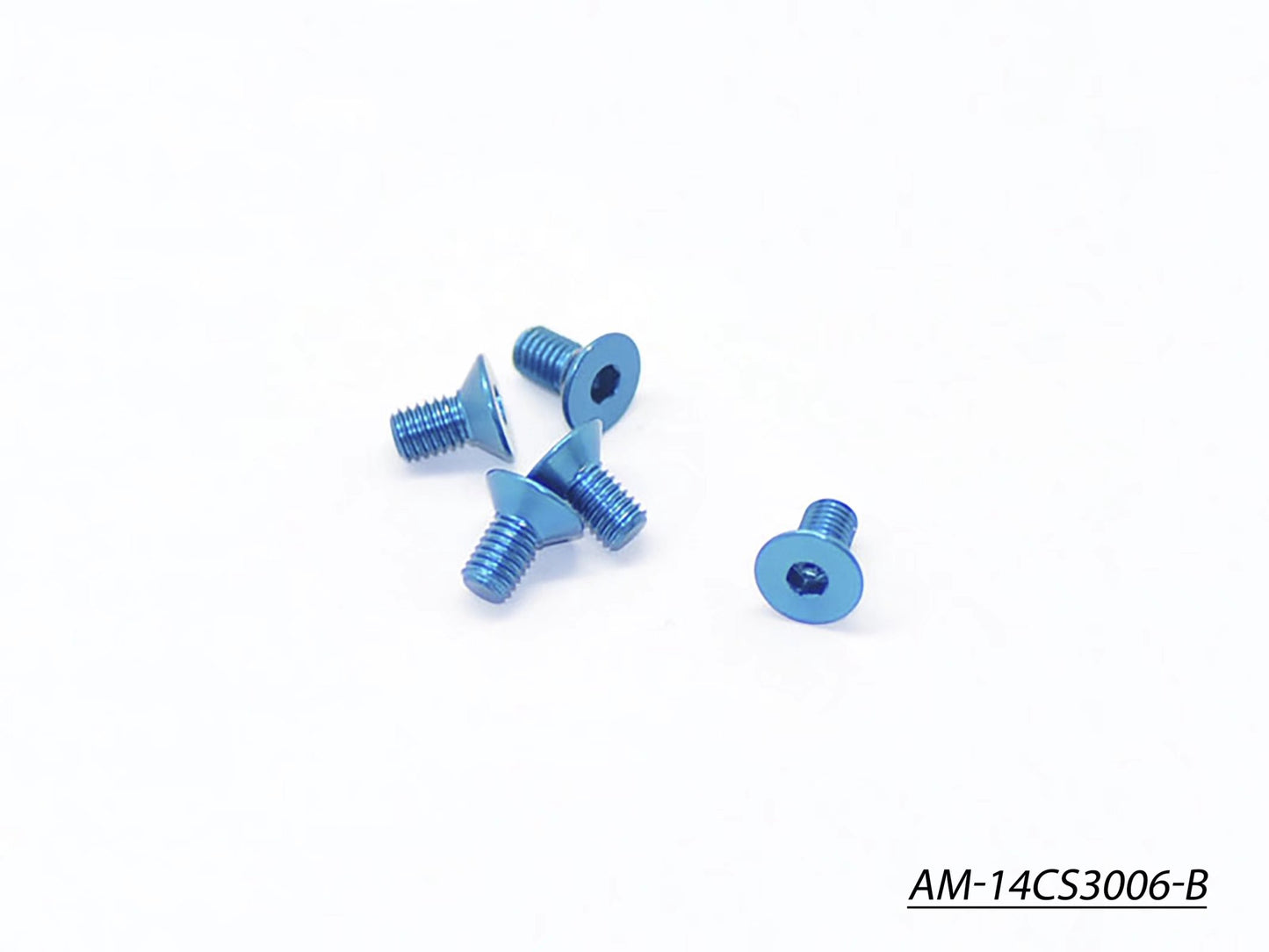 Alu Screw Allen Countersunk M3X6 Blue (7075) (5) (AM-14CS3006-B)