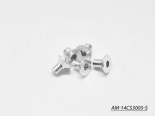 Alu Screw Allen Countersunk M3X5 Silver (7075) (5) (AM-14CS3005-S)