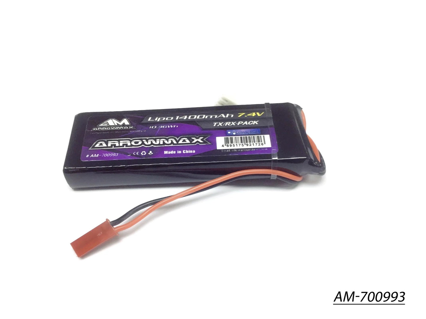 AM Lipo 1400mAh 7.4V Receiver Pack GP (JST Plug) (AM-700993)
