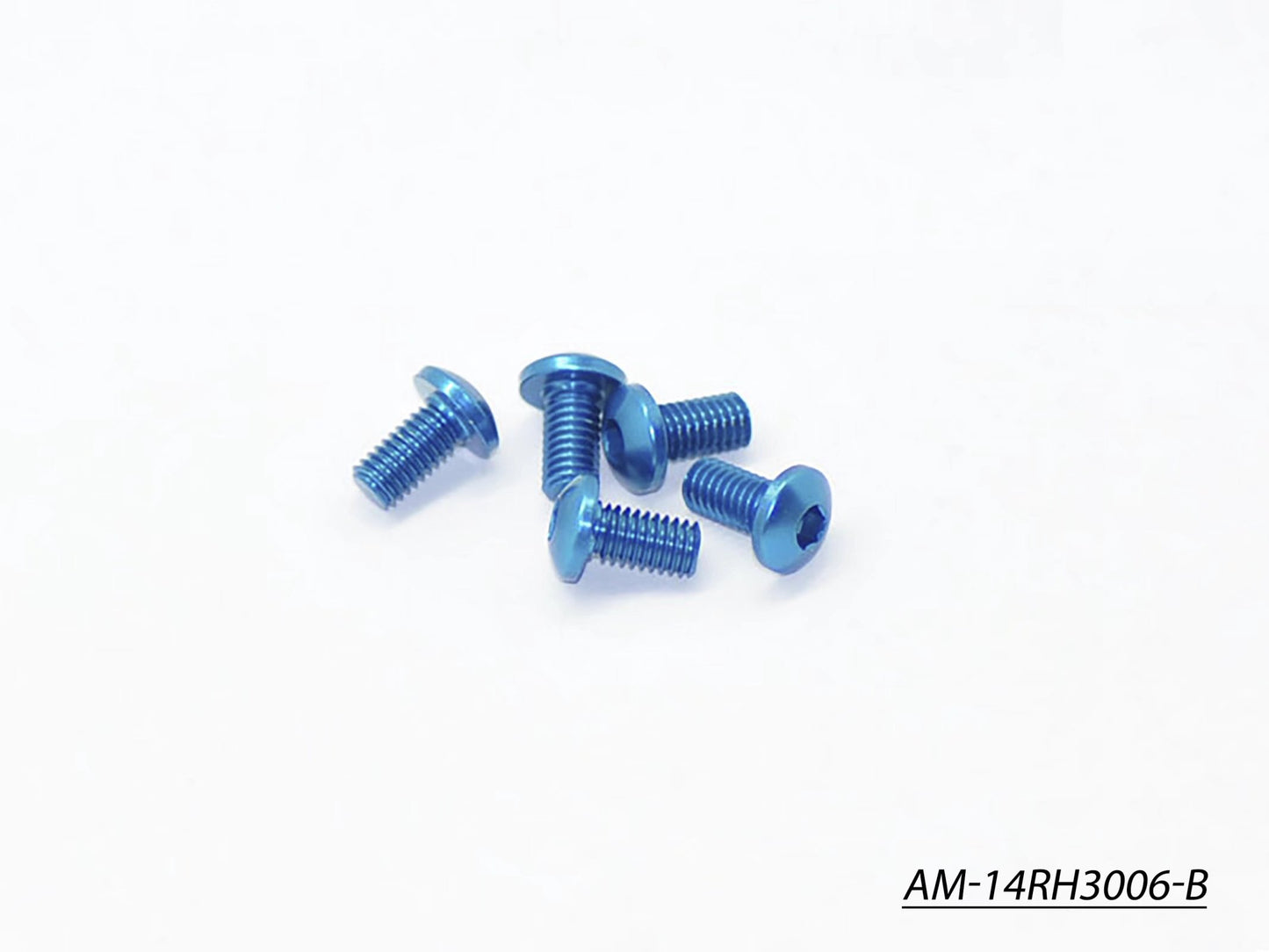 Alu Screw Allen Roundhead M3X6 Blue (7075) (5)  (AM-14RH3006-B)