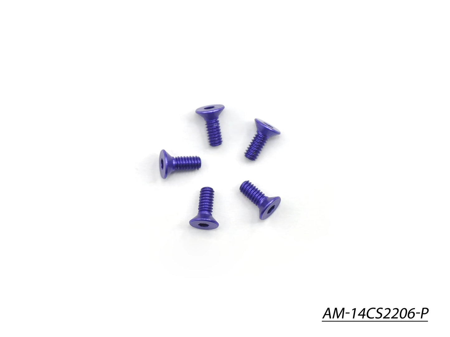 Alu Screw Allen Countersunk M2.2X6 Purple (7075) (5) (AM-14CS2206-P)