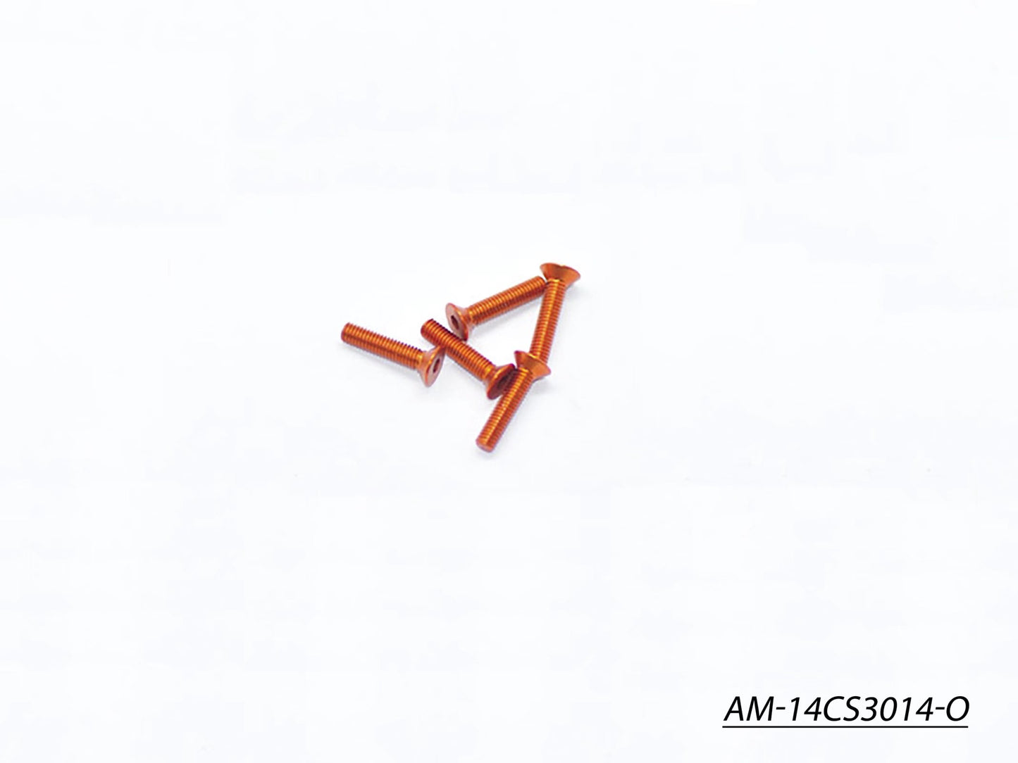 Alu Screw Allen Countersunk M3X14 Orange (7075) (5) (AM-14CS3014-O)