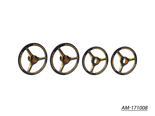 Alu Set-Up Wheel For 1/8 On-Road Cars Black Golden (4) (AM-171008)