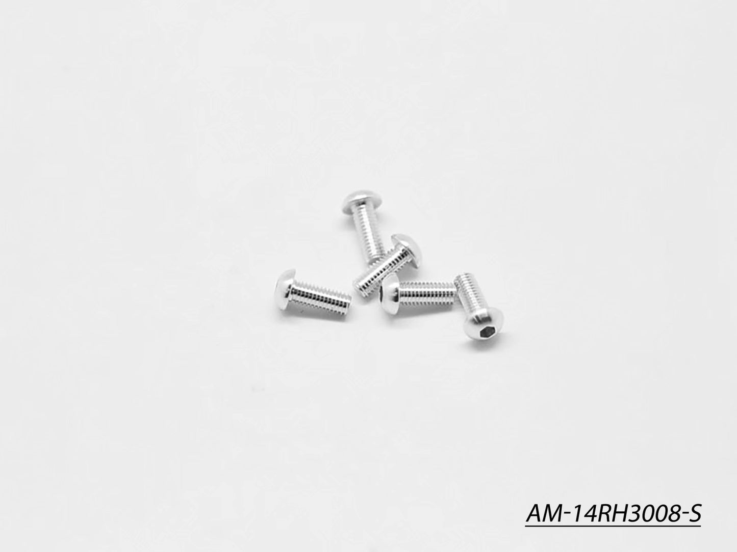 Alu Screw Allen Roundhead M3X8 Silver (7075) (5)  (AM-14RH3008-S)