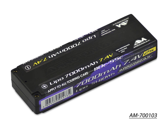 AM Lipo 7000mAh 2S TC - 7.4V 55C Continuous 110C Burst (AM-700103)